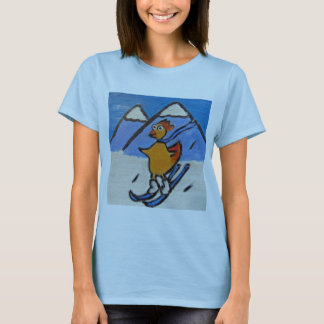 La camiseta de las mujeres del pollo de la nieve