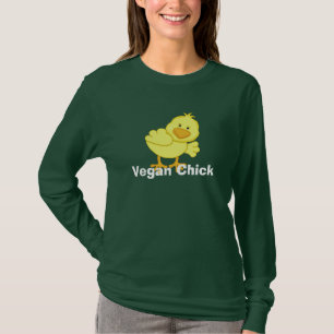 La camiseta de las mujeres del polluelo del vegano
