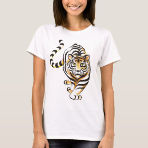 La camiseta de las mujeres del tigre del dibujo