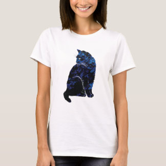 La camiseta de las mujeres florales azules del