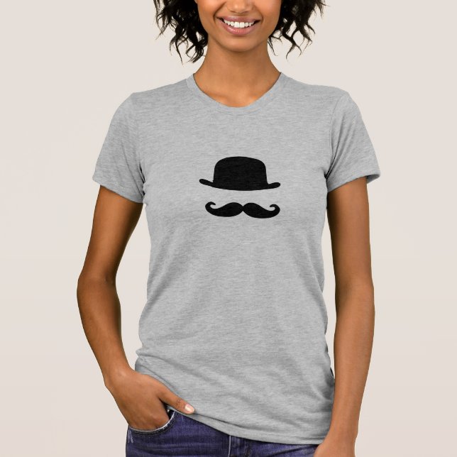 La camiseta de las mujeres lindas del bigote y del (Anverso)