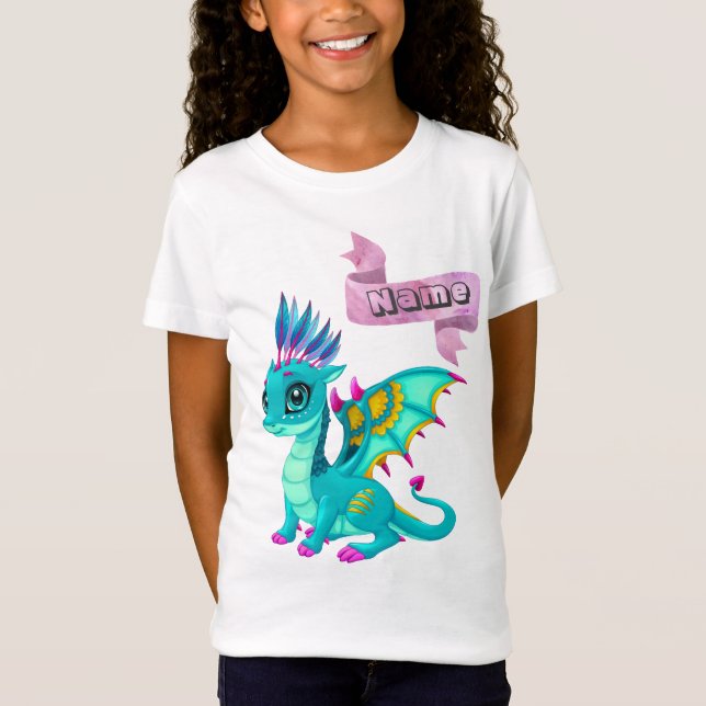 La camiseta de los chicas con un dragón azul (Anverso)