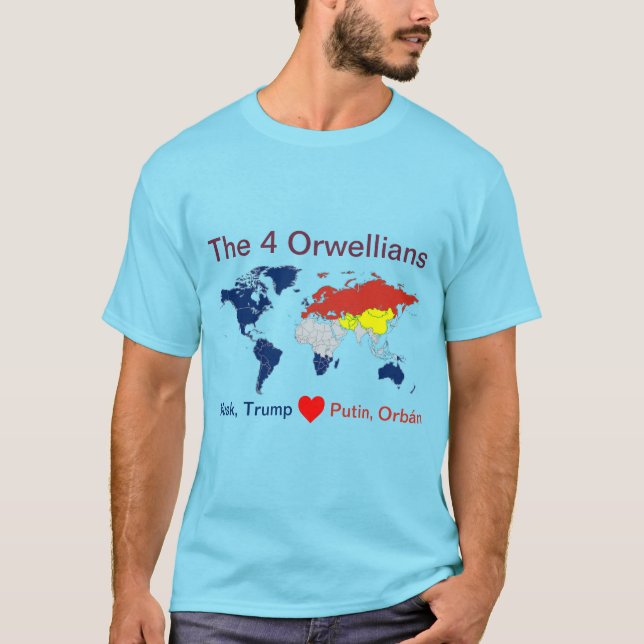 La camiseta de los cuatro orwellianos (Anverso)