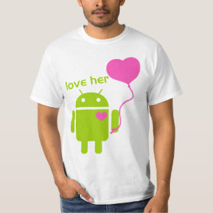 La camiseta de los hombres androides