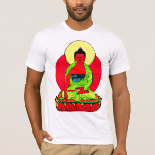 La camiseta de los hombres blancos de Buda
