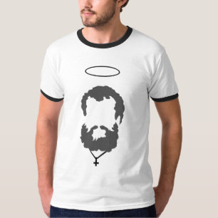 La camiseta de los hombres católicos de la barba
