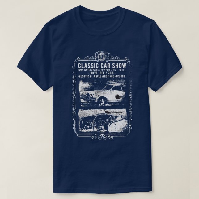 La camiseta de los hombres clásicos del Car Show (Diseño del anverso)