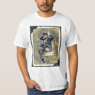 La camiseta de los hombres con un chica hermoso