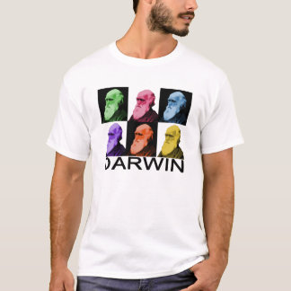 La camiseta de los hombres de Darwin del arco iris
