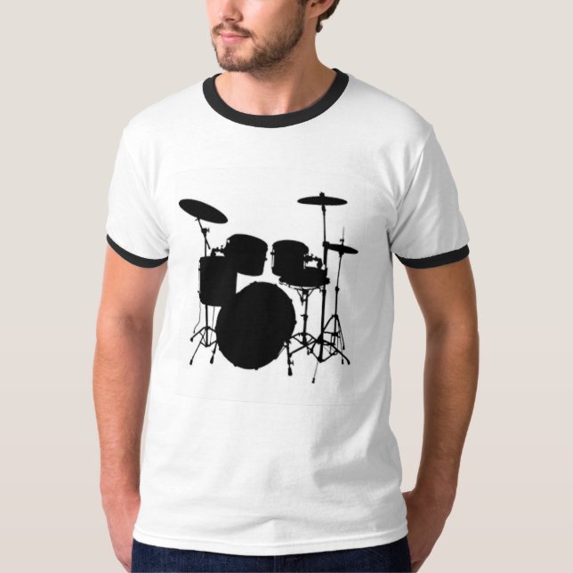 La camiseta de los hombres de Drumset (Anverso)