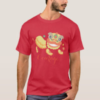 La camiseta de los hombres de la danza de león de