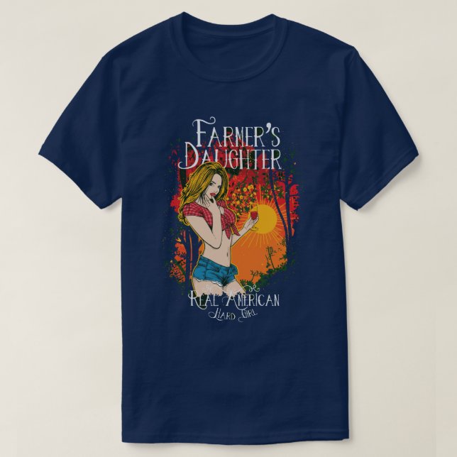 La camiseta de los hombres de la hija del granjero (Diseño del anverso)