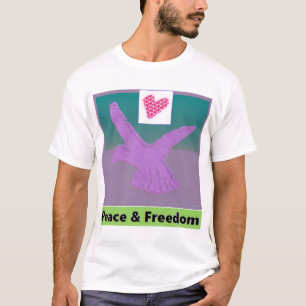 La camiseta de los hombres de la prensa de la paz