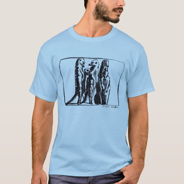 La camiseta de los hombres de Meerkat - carbón de (Anverso)