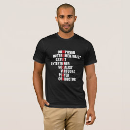 La camiseta de los hombres del Acrostic del músico