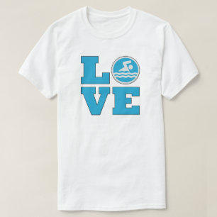 La camiseta de los hombres del amor de la nadada