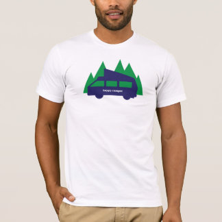 La camiseta de los hombres del campista contento