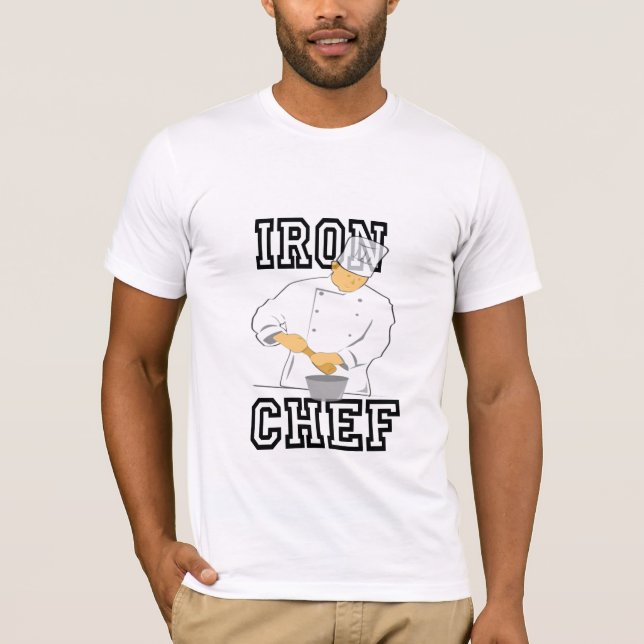 La camiseta de los hombres del cocinero del hierro (Anverso)
