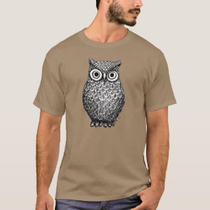 La camiseta de los hombres del diseño del búho