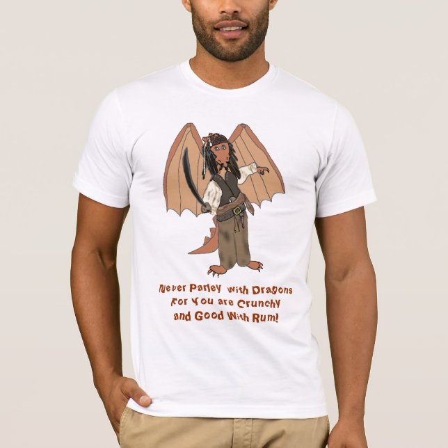La camiseta de los hombres del dragón del pirata (Anverso)