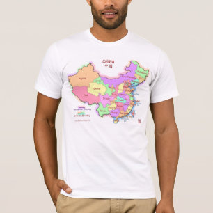La camiseta de los hombres del mapa de China