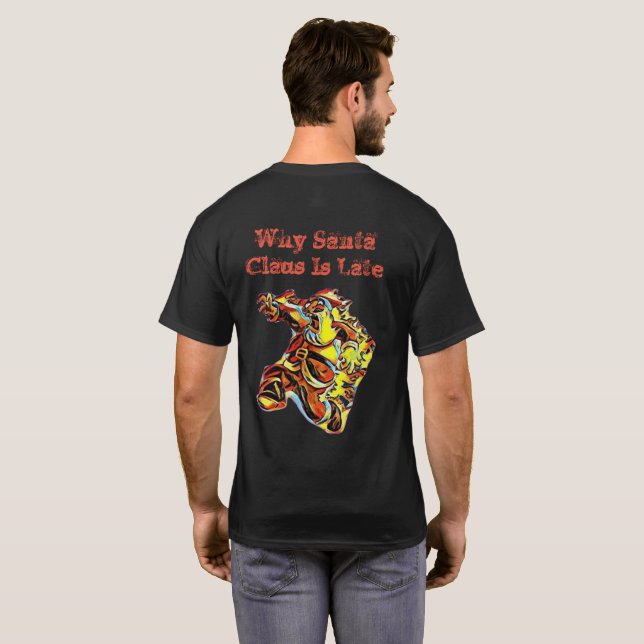 La camiseta de los hombres del navidad del dragón (Reverso completo)
