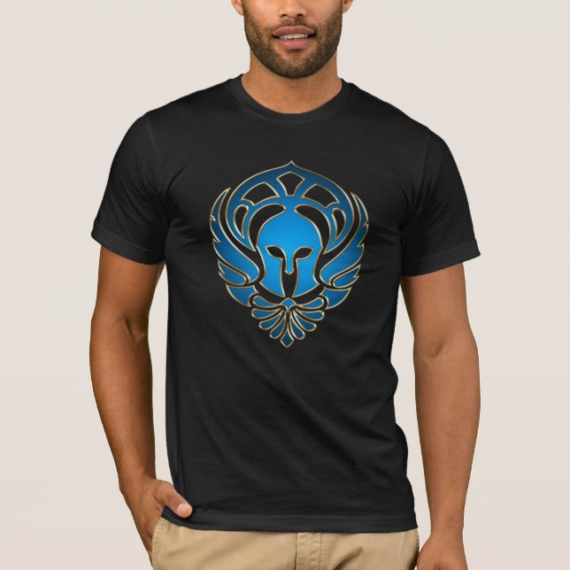 La camiseta de los hombres del oro de Lt Blue (Anverso)