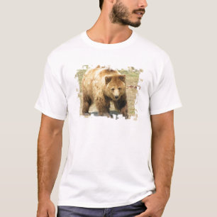 La camiseta de los hombres del oso grizzly