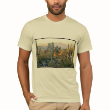 La camiseta de los hombres del paisaje de la cala