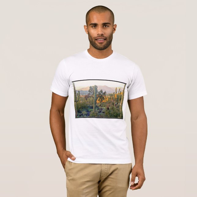 La camiseta de los hombres del paisaje de la cala (Anverso completo)