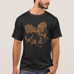 La camiseta de los hombres del perro de Foo