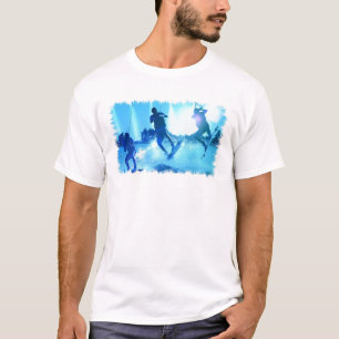 La camiseta de los hombres del trío de