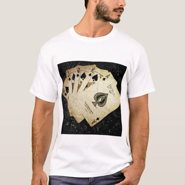 La camiseta de los hombres desined naipe único (Anverso)