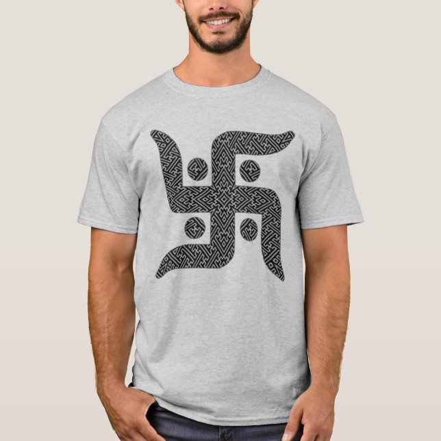 La camiseta de los hombres Jain de la cruz gamada (Anverso)