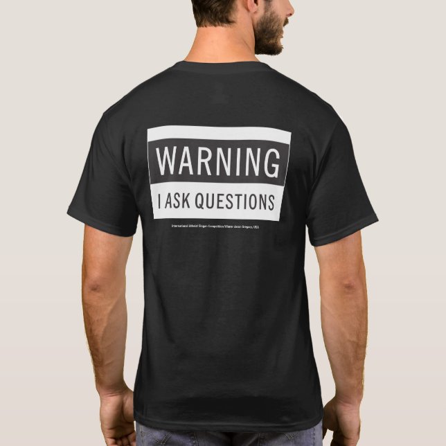La camiseta de los hombres: Lema ateo de Jason (Reverso)