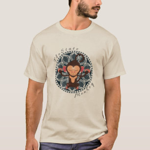 La camiseta de los hombres Meditating del mono de