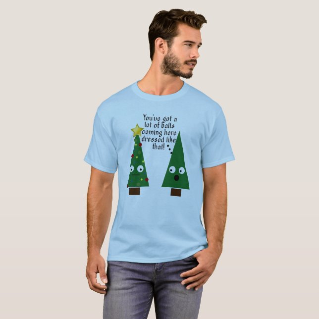 La camiseta de los hombres pegajosos del navidad (Anverso completo)
