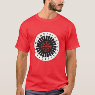 la camiseta de los hombres rojos con el emblema