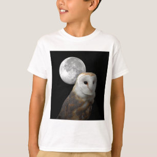 La camiseta de los niños de la lechuza común y de