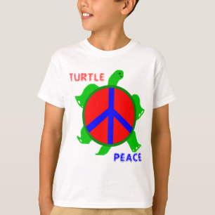 La camiseta de los niños de la paz de la tortuga