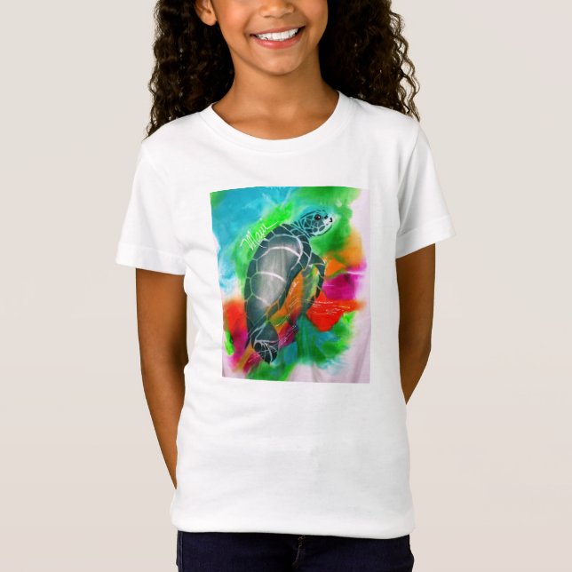 la camiseta de los niños de la tortuga de mar, (Anverso)