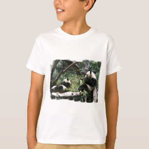La camiseta de los niños de los osos de panda