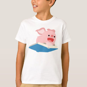 La camiseta de los niños del cerdo del libro y de