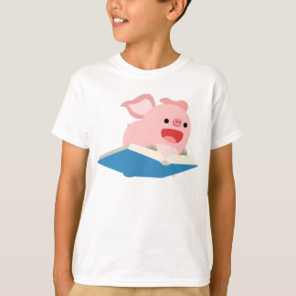 La camiseta de los niños del cerdo del libro y del
