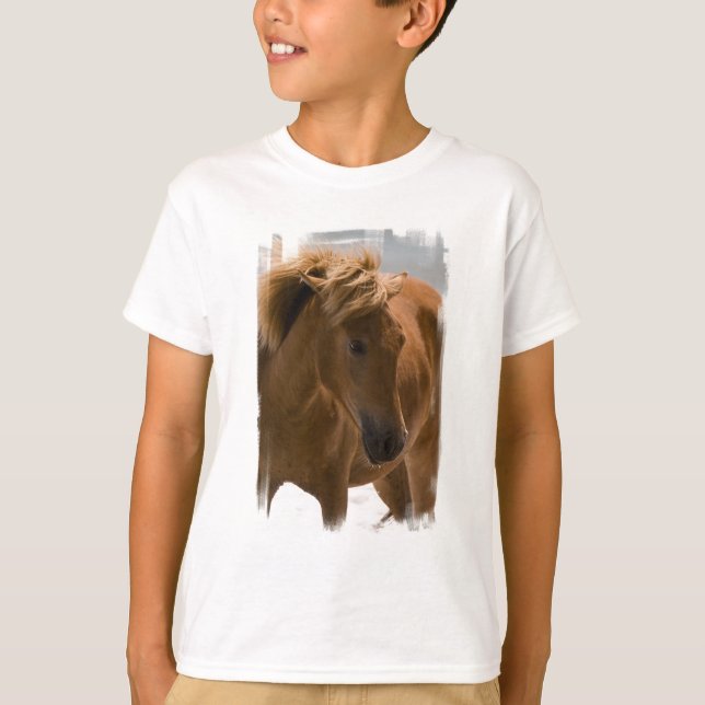 La camiseta de los niños del diseño del caballo de (Anverso)