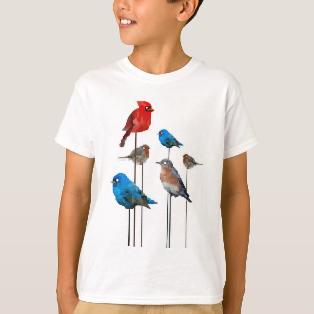 La camiseta de los niños del fiesta del pájaro (Anverso)