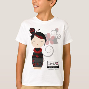 La camiseta de los niños góticos de Kokeshi