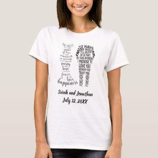 La camiseta de los votos matrimoniales de la novia