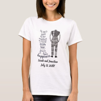 La camiseta de los votos matrimoniales de la novia