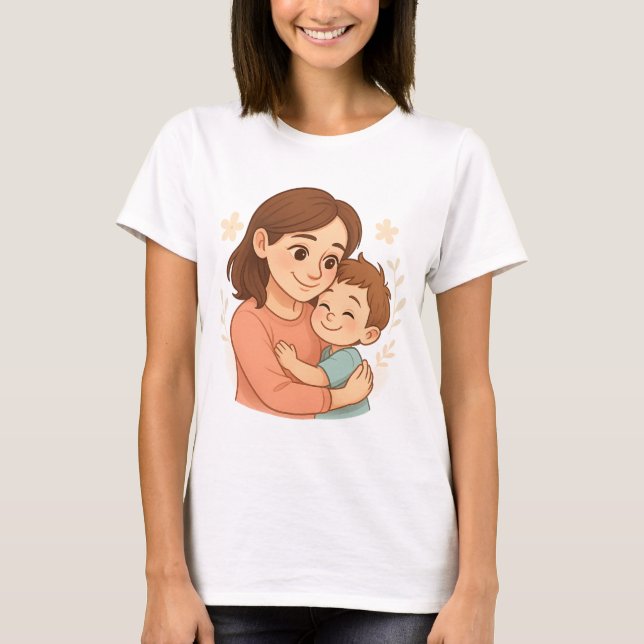 La camiseta de mamá y hijo abraza a Personalizado  (Anverso)